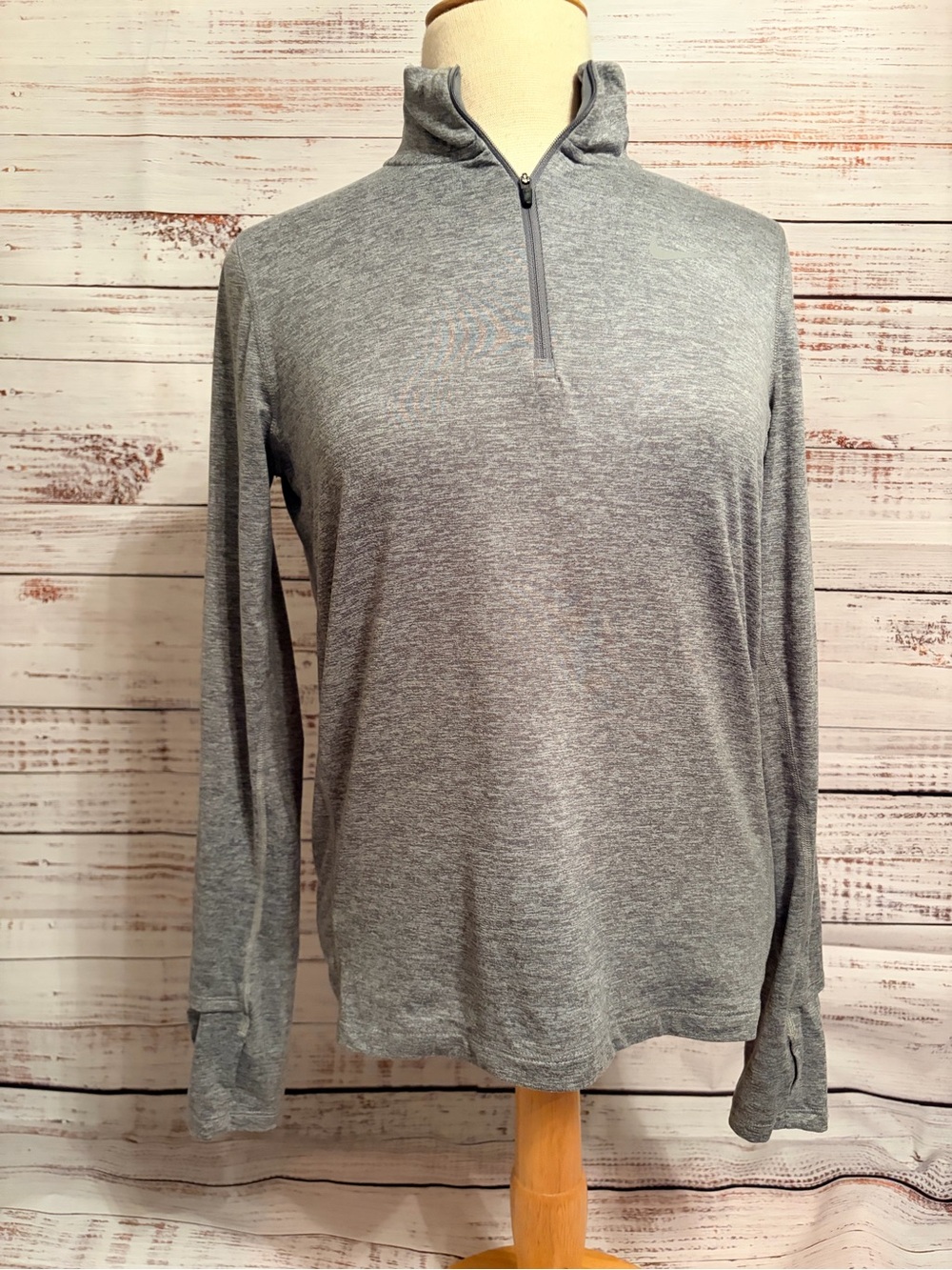Nike Womens Light Gray Quarter-Zip Pullover